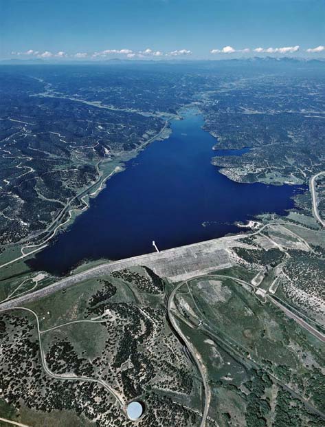 aerial view of Trinidad Lake, Colorado